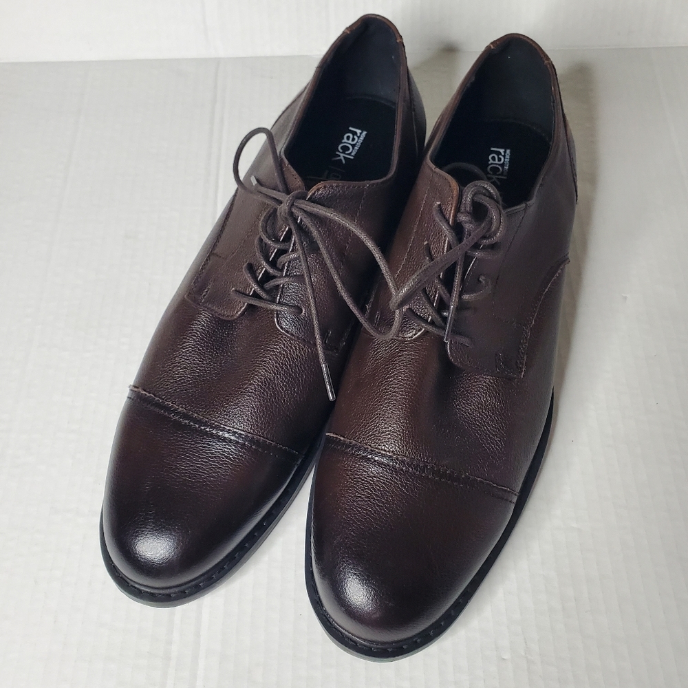 Nordstrom Rack Ortholite Mens Leather Oxford Dress Shoes Size 11.5 M Brown